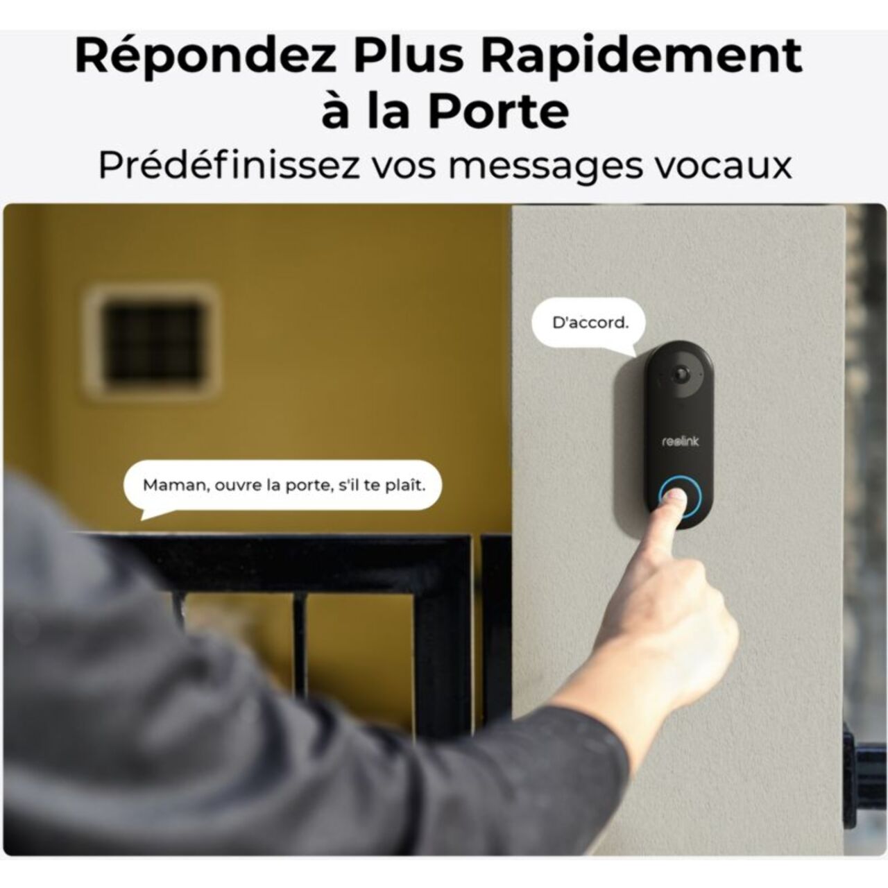 Sonnette connectée REOLINK D340W Noir
