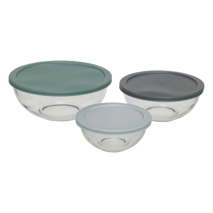Set de 3 boîtes de conservation en verre