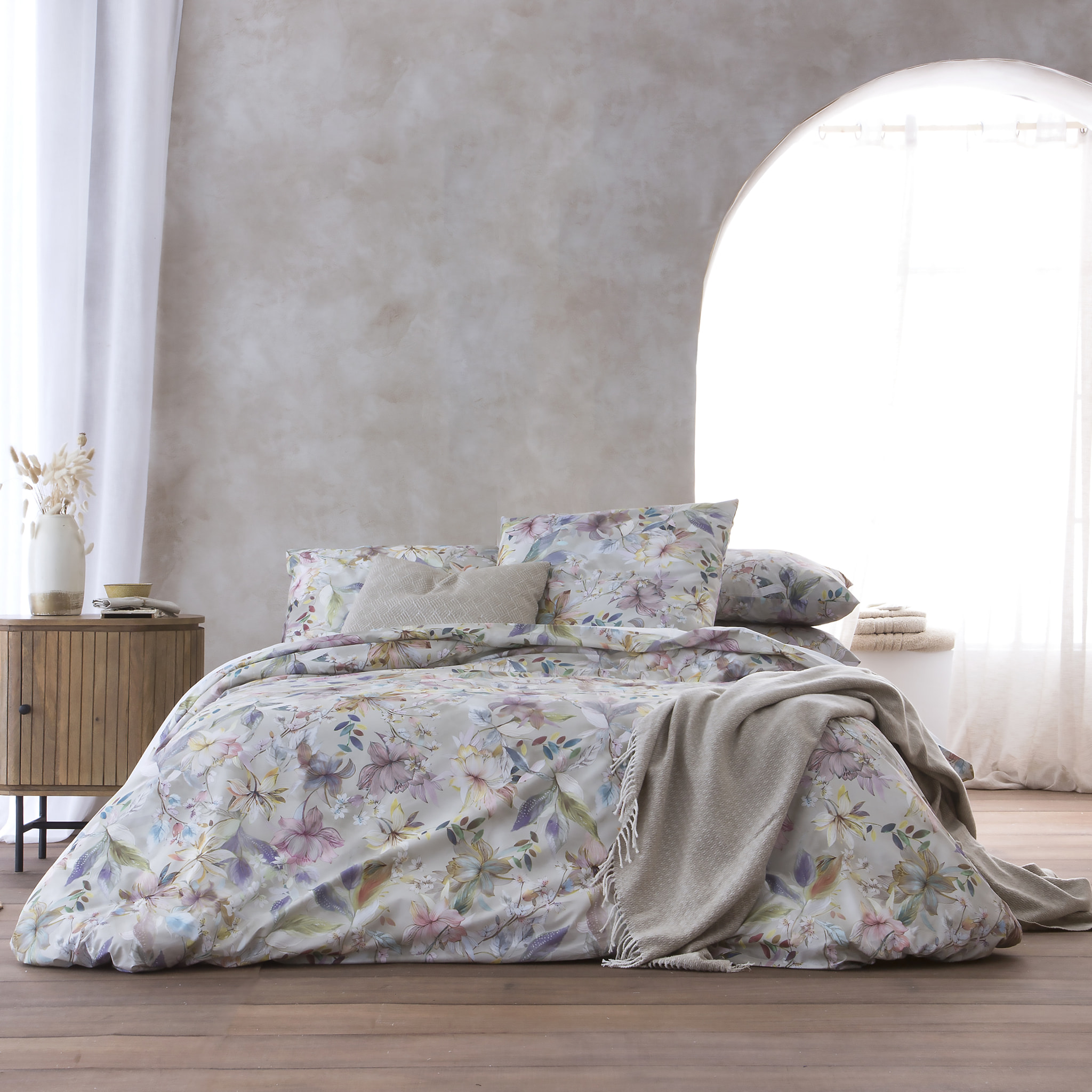 Housse de couette FIORENTINA cuarzo 100% coton 79 cm/2