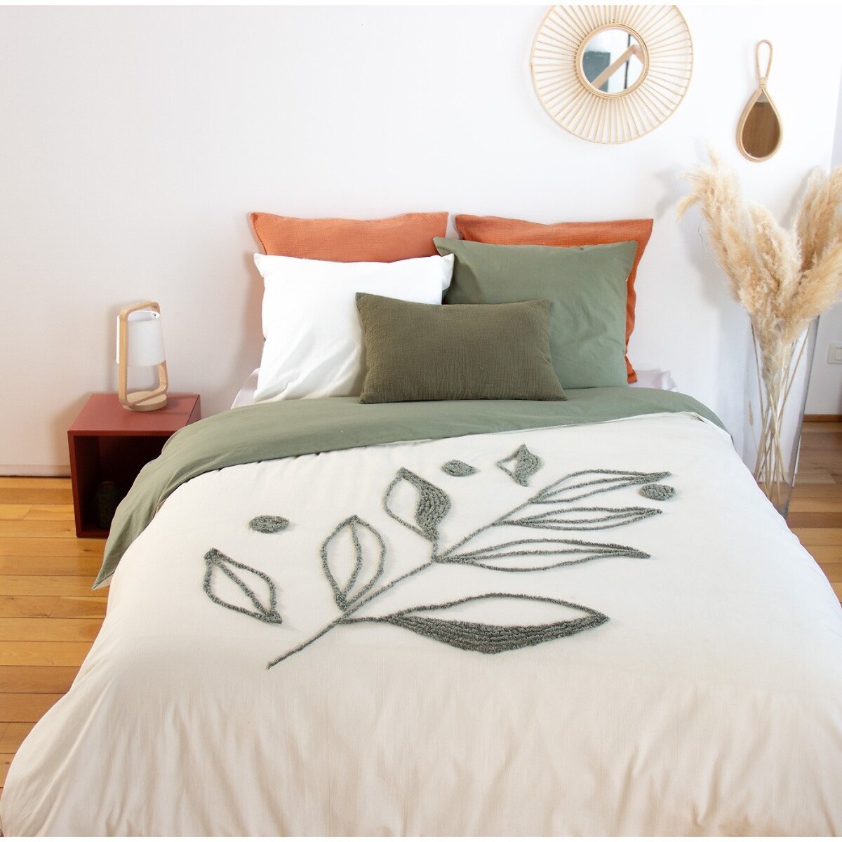 Parure De Couette 3pcs Better Coton Lave Bci Herbier