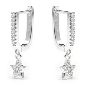 Pendientes acabado plata y Circonita Brillante