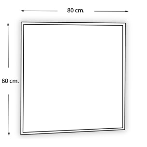 Miroir de salle de bain Cadre de lumiére led Alday, 80x80cm