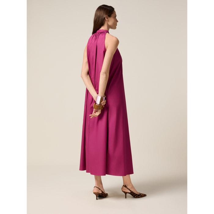 Oltre - Vestido largo de popelina - Fuchsia
