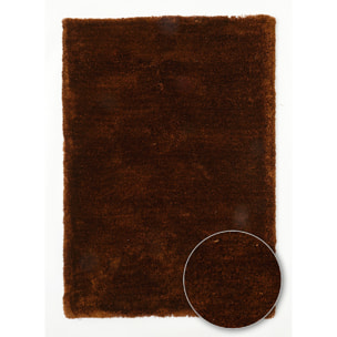 Tapis shaggy fait main motif uni BOBE