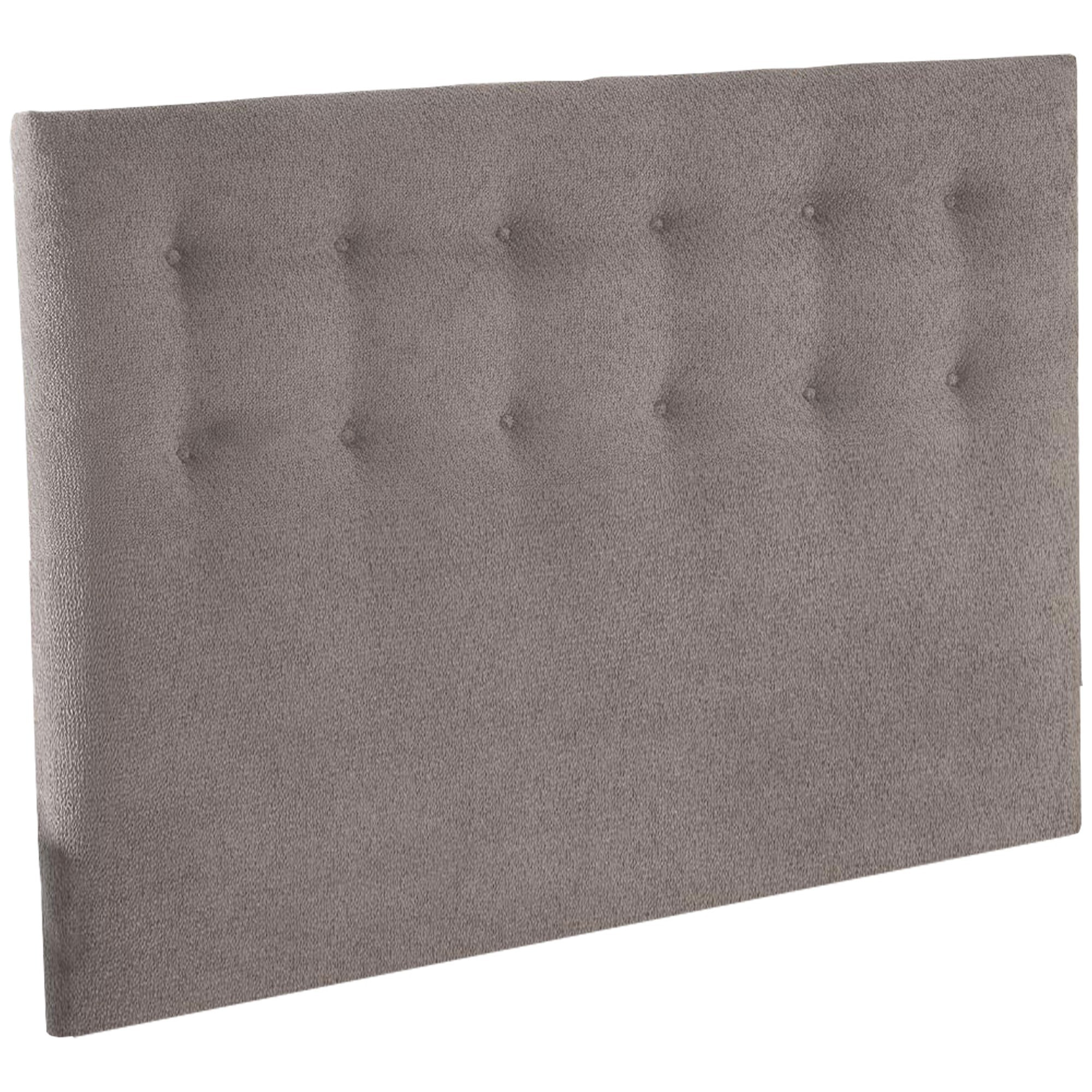 Tete de lit capitonnée Eden gris clair, chenille bouclettes