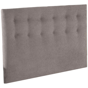 Tete de lit capitonnée Eden gris clair, chenille bouclettes