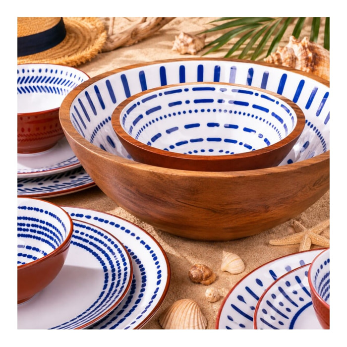 Set de 2 saladiers + couverts, SANTORIN