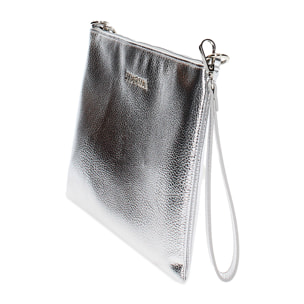 Pochette donna argento in laminato