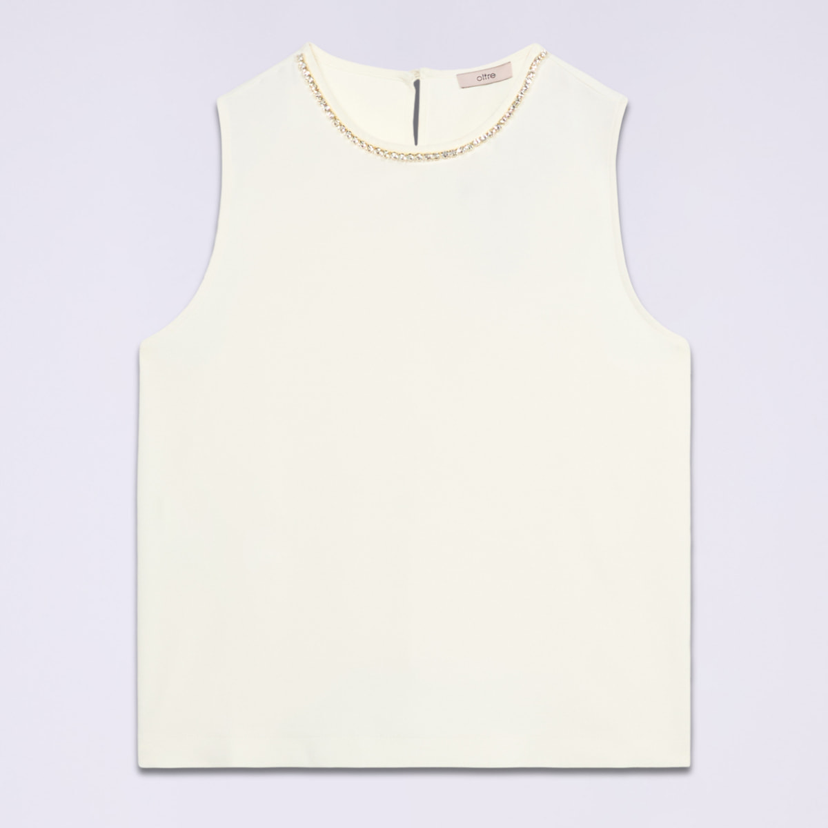 Oltre - Top fluido con aplicaciones decorativas - Blanco