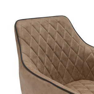 Set di 2 poltroncine LEON in similpelle cammello e gambe nere