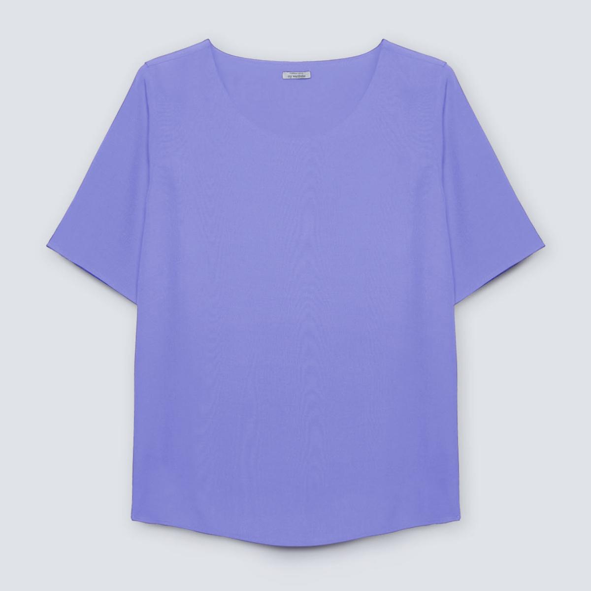 Fiorella Rubino - Blusa recta con mangas cortas - Violeta