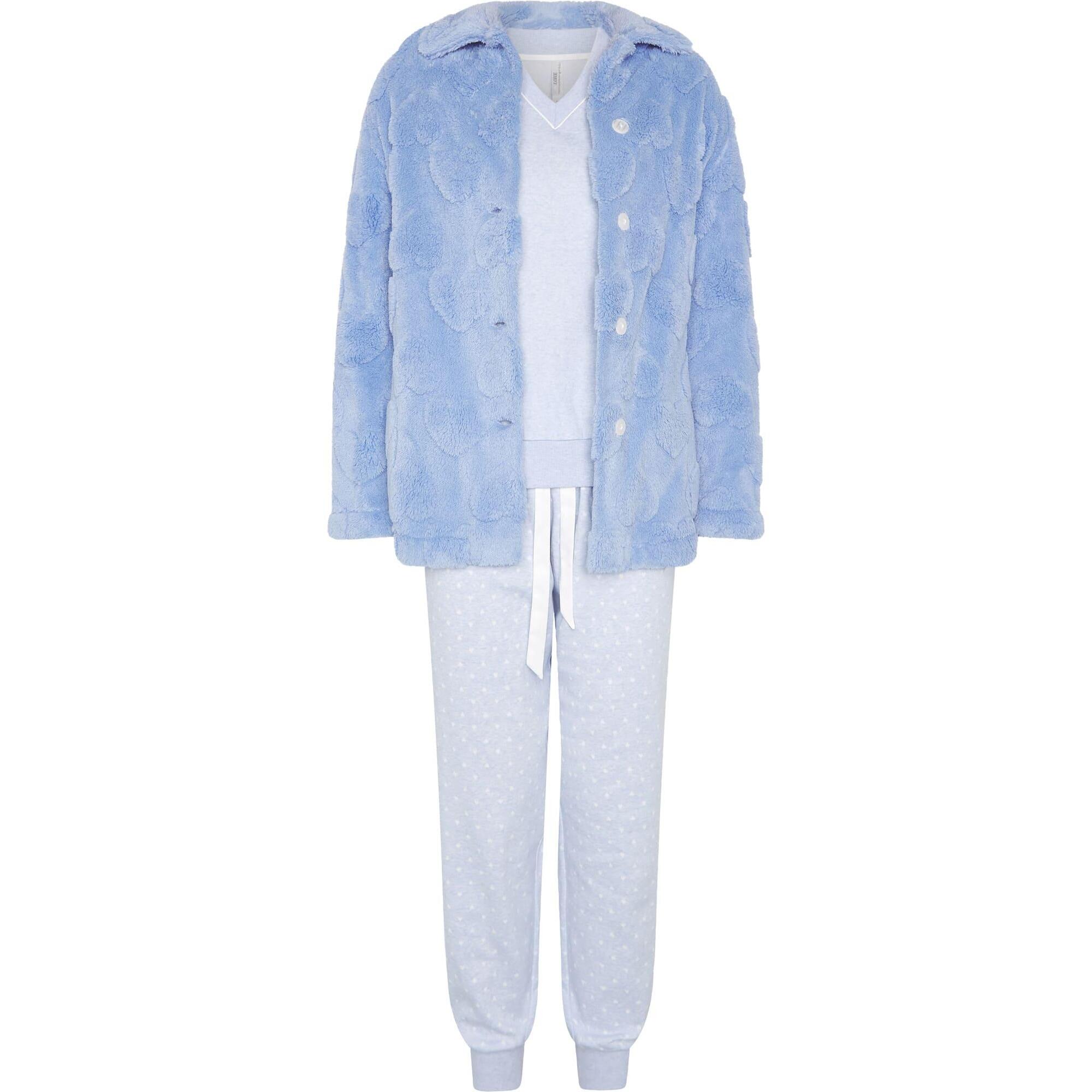 Conjunto mujer de pijama con bata corazones