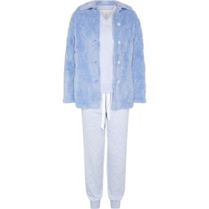 Conjunto mujer de pijama con bata corazones