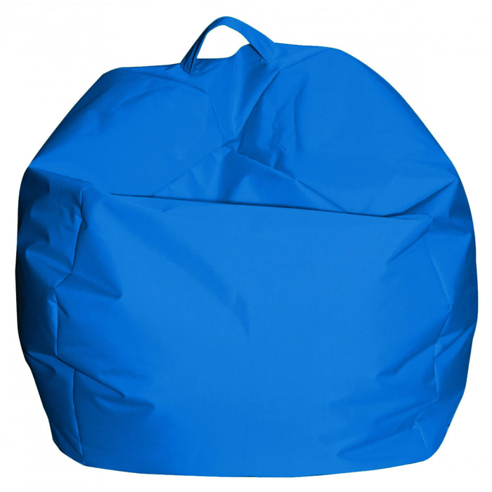 Pouf a sacco elegante, colore blu, Misure 65 x 50 x 65 cm