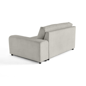 Garance - module d'assise 2 places avec accoudoir droit - en velours côtelé - Gris clair