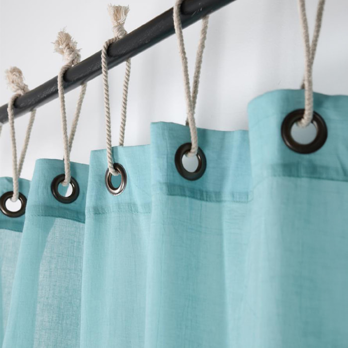 Voilage Esprit Marin Motifs Poissons - Turquoise