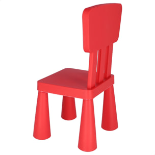 Well home - silla infantil roja en plástico fuerte y resistente, l:38 cm x f:35 cm x h:67 cm