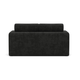 Marilia - Canapé 2 places convertible déplimousse en velours texturé - Gris foncé