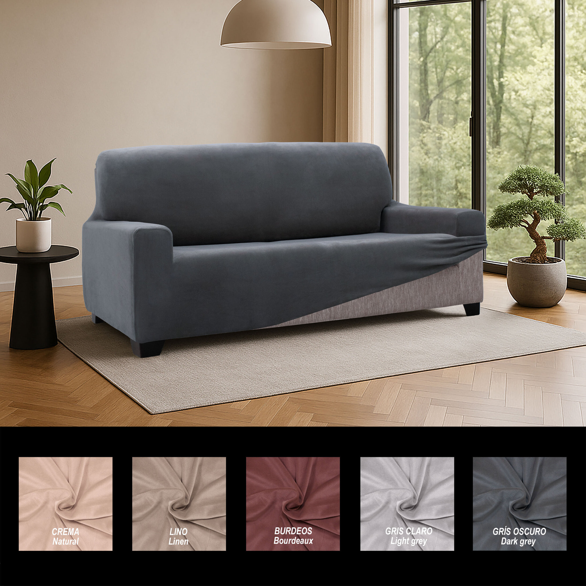 Funda de sofá TERCIOPELO ANTI MANCHAS Multi elástica modelo VERONICA