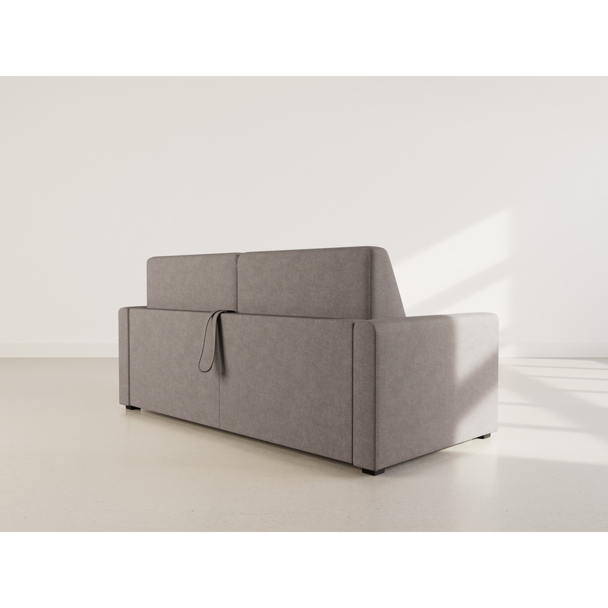 Julia - canapé lit 3 places convertible express couchage quotidien 140 cm matelas 18 cm en tissu - Gris