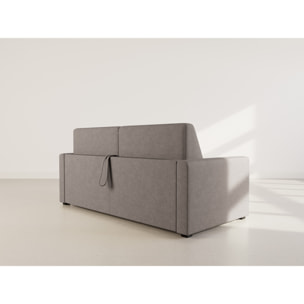 Julia - canapé lit 3 places convertible express couchage quotidien 140 cm matelas 18 cm en tissu - Gris