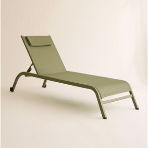 Lot de 2 chaises longues en acier inoxydable vert NAPOLI