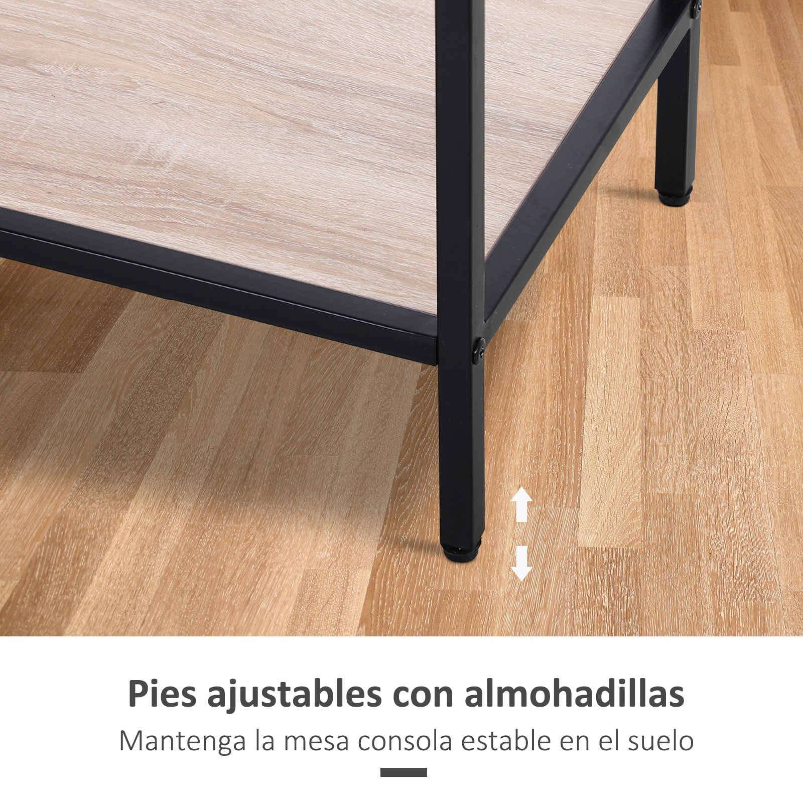 Mesa para Recibidor de Madera 120x30x81,5cm Roble y Negro