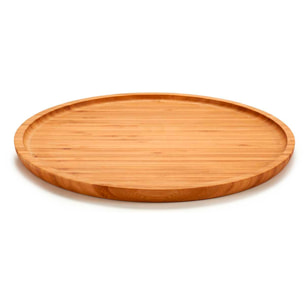 Grande vassoio rotondo in bambù per antipasti. 30 cm.