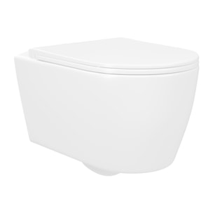 Pack Wc Suspendido + Bastidor | Inodoro Blanco Mate | Pulsador Negro | Cisterna Empotrada | Tapa Amortiguada + Sistema Rimless | Alday