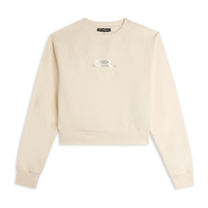 Felpa cropped con dettaglio cut out sulla schiena