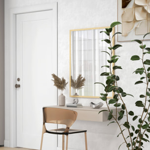 Espejo de Pared, 70x90 cm, Espejo de Baño Rectangular, Decorativo para Salón, Entrada, Pasillo, Horizontal o Vertical, Natural