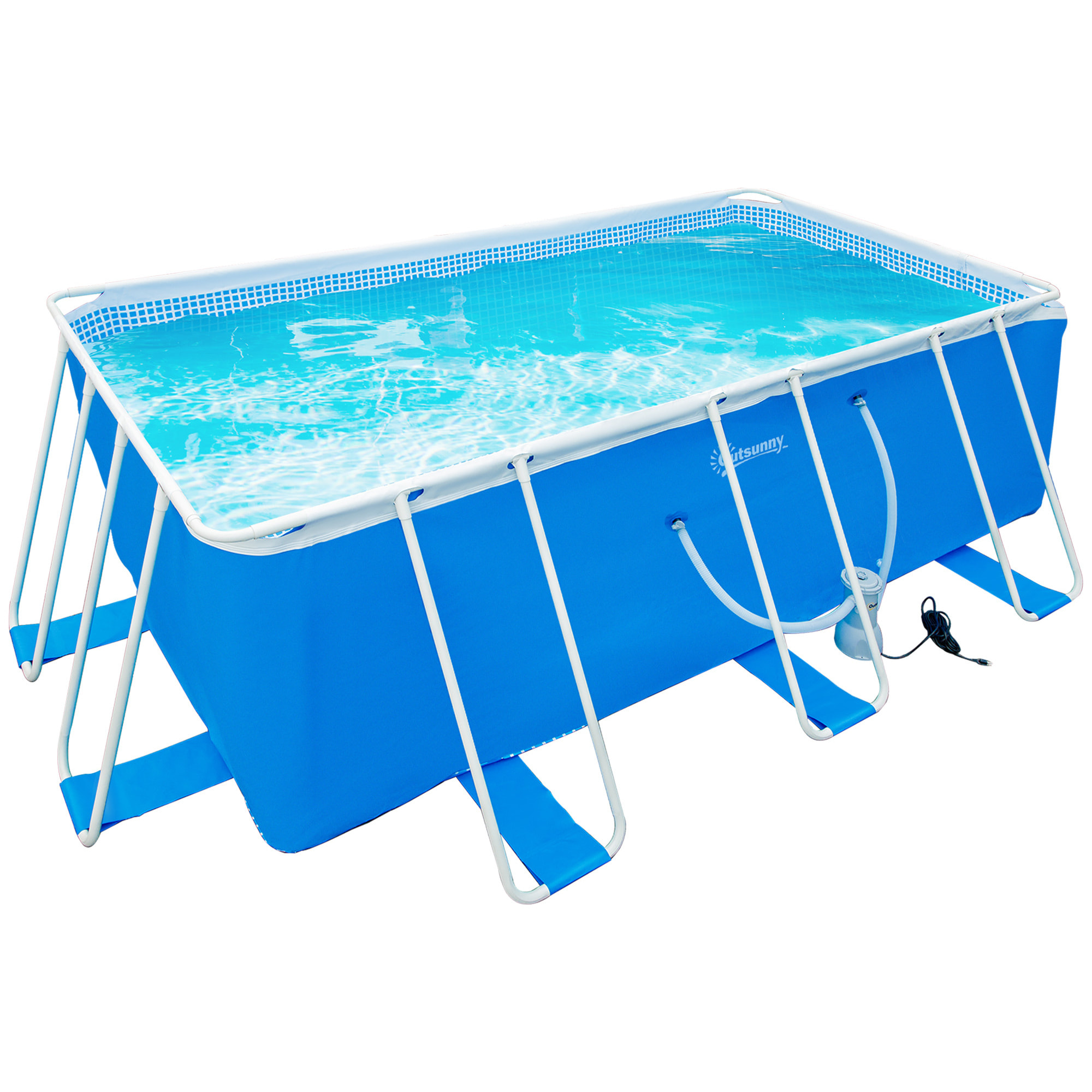 Piscina Desmontable Tubular 440x240x122 cm con Depuradora Cartucho 4.000L/H Azul