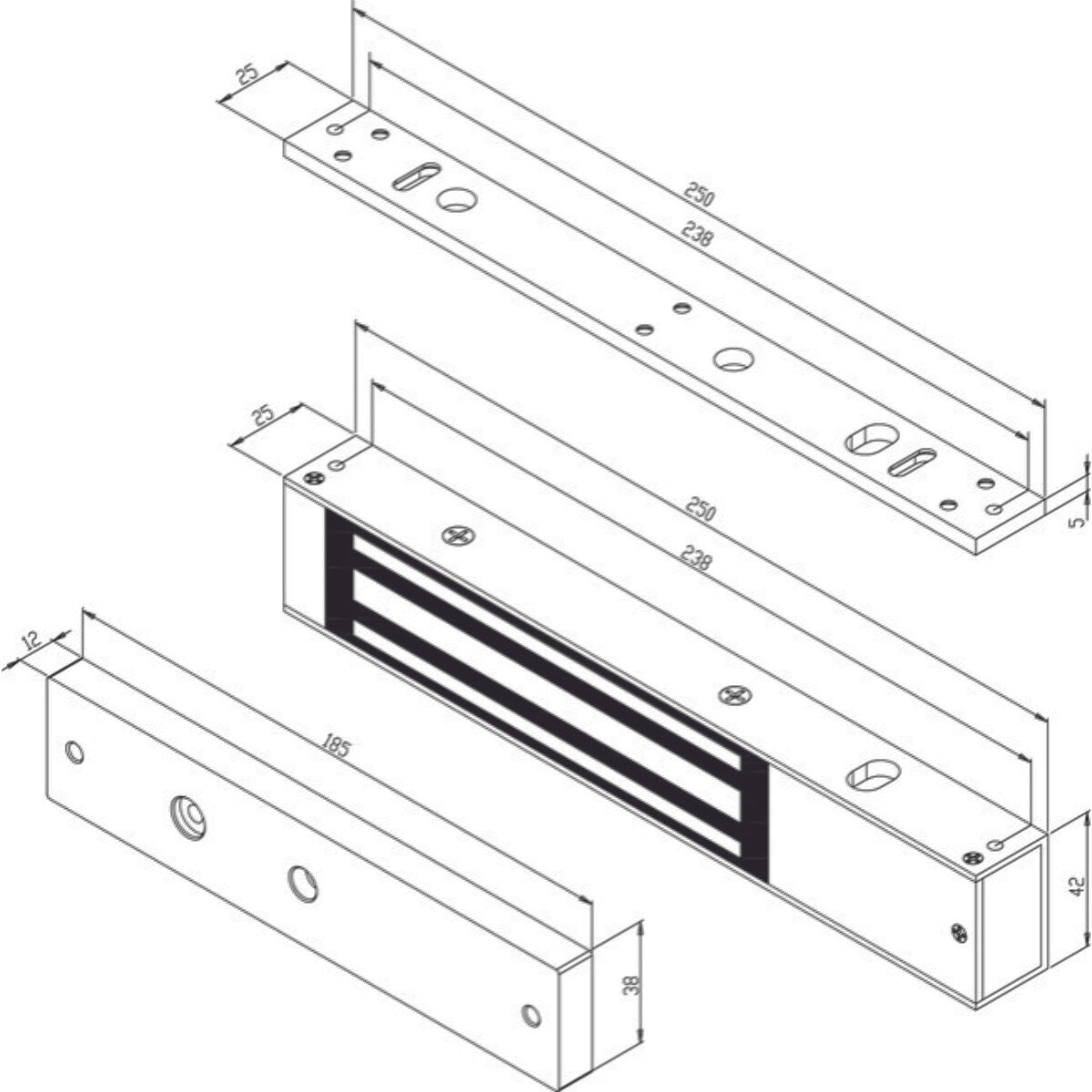 Ventouse applique 300 kg sans signal BVA300-SS EFF EFF - MAG-03000ALS-D