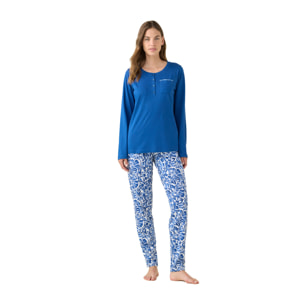 Pigiama donna estivo in cotone articolo azule. Noidinotte