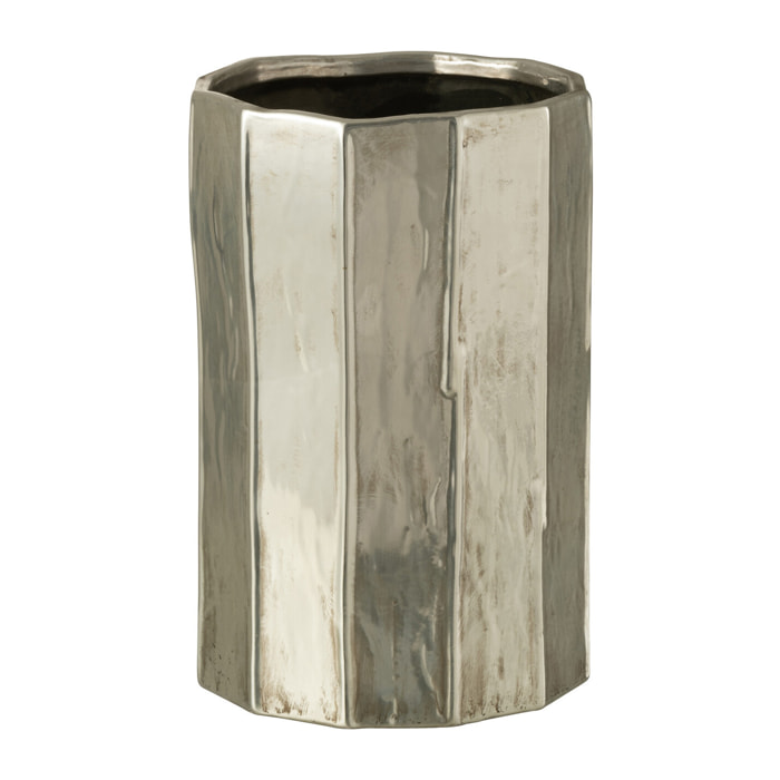 J-Line cache-pot Ary Argile - céramique - argent - large -  Ø 20 cm