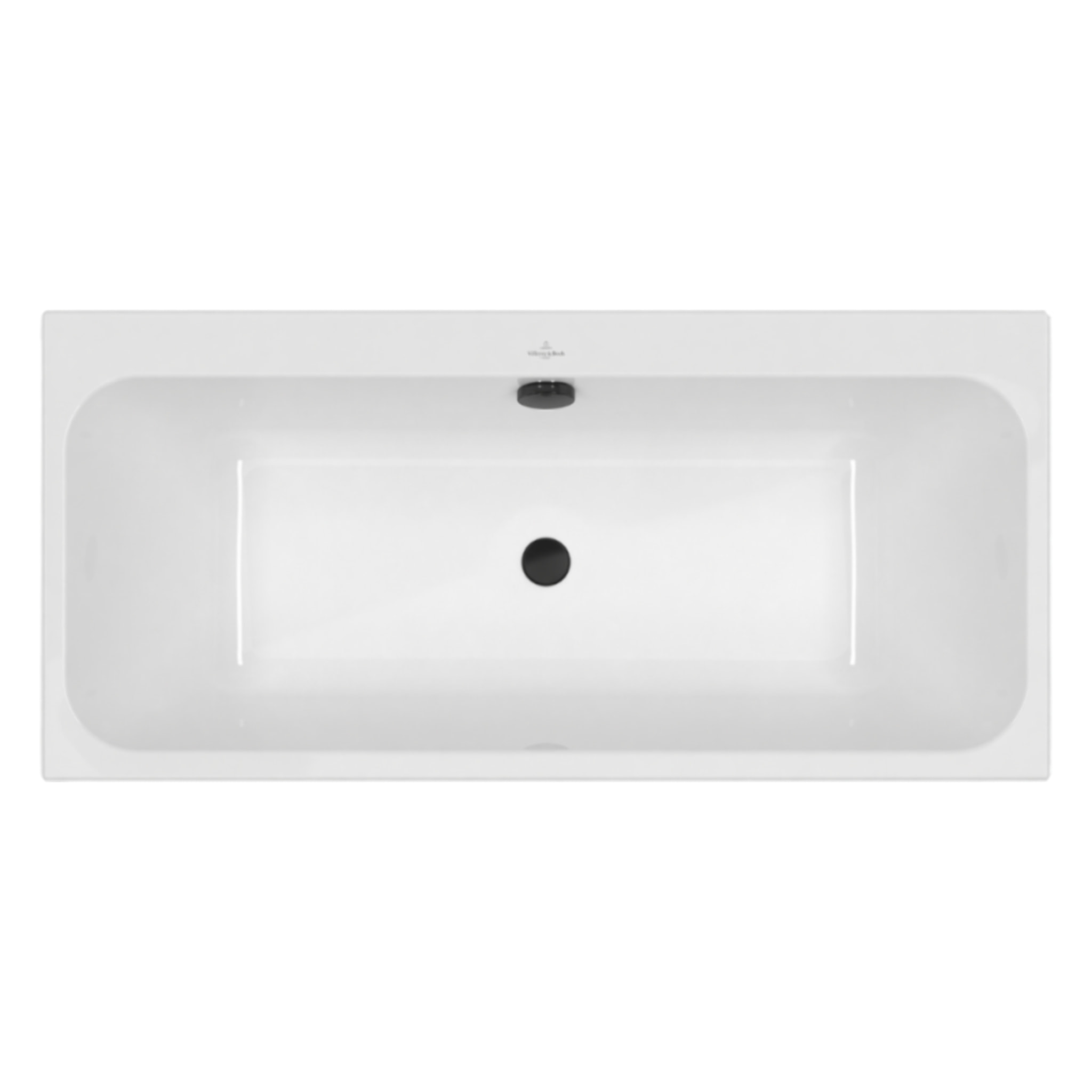 Baignoire droite 180 x 80 VILLEROY & BOCH Architectura + Vidage de baignoire WIRQUIN noir