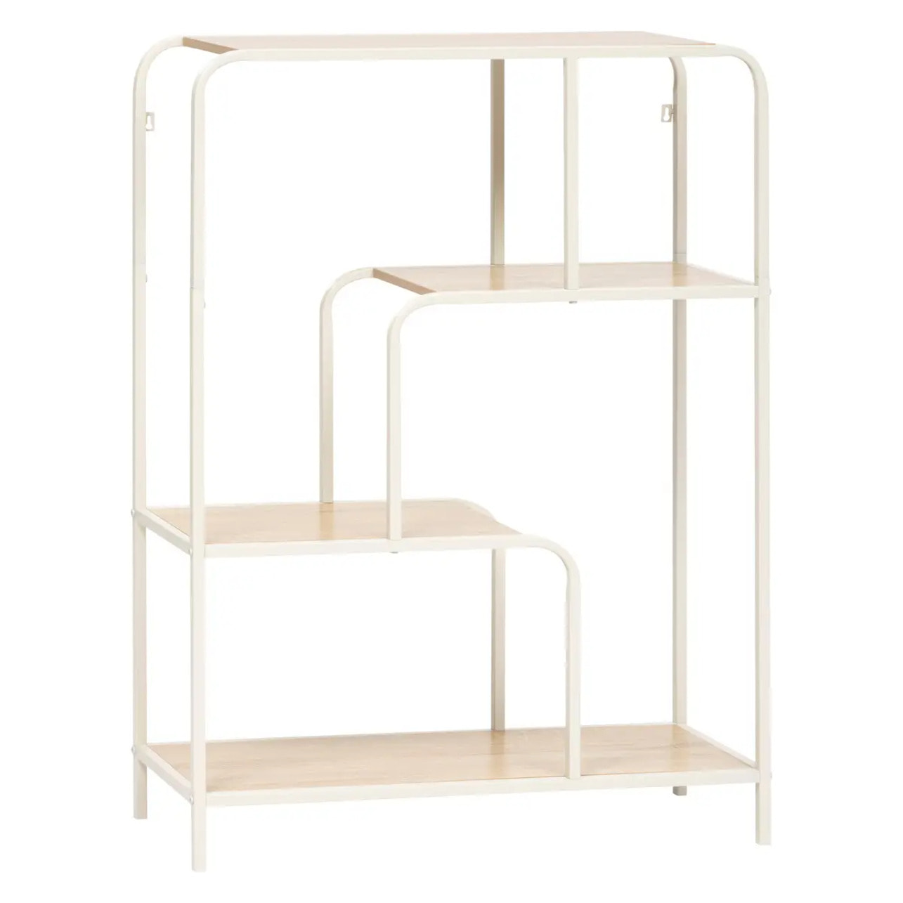 Console Curvy 2 étagères bois clair
