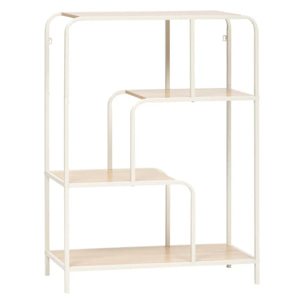 Console Curvy 2 étagères bois clair