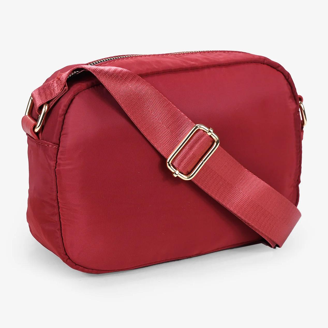 Bolso bandolera roja acolchada