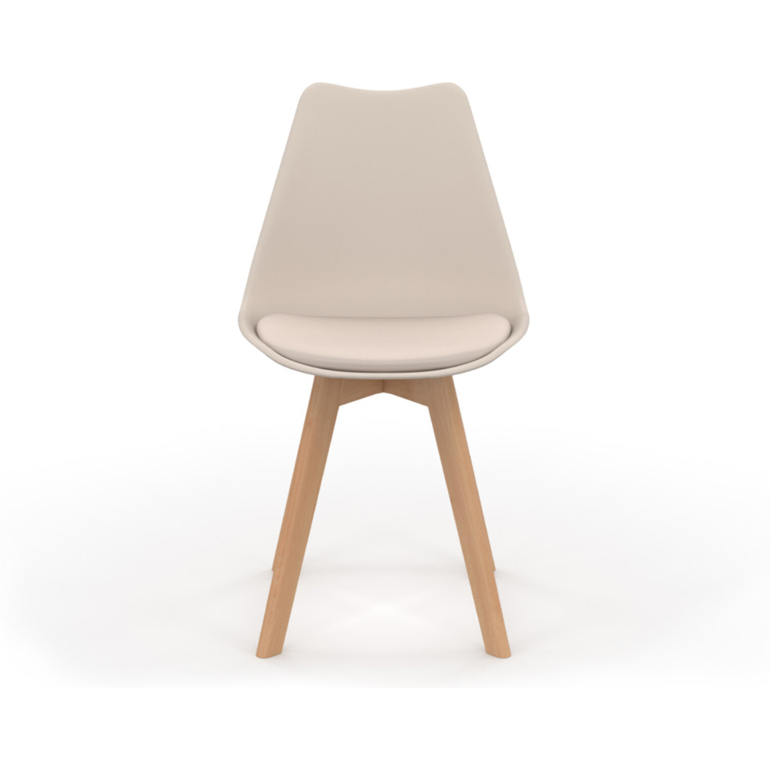 Chaises Nordia beige pieds bois - lot de 6