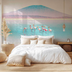 Papier peint panoramique flamands rose en Croatie Intissé