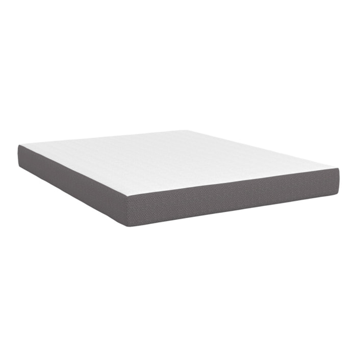 Matelas mémoire de forme 160x200x20cm blanc et gris