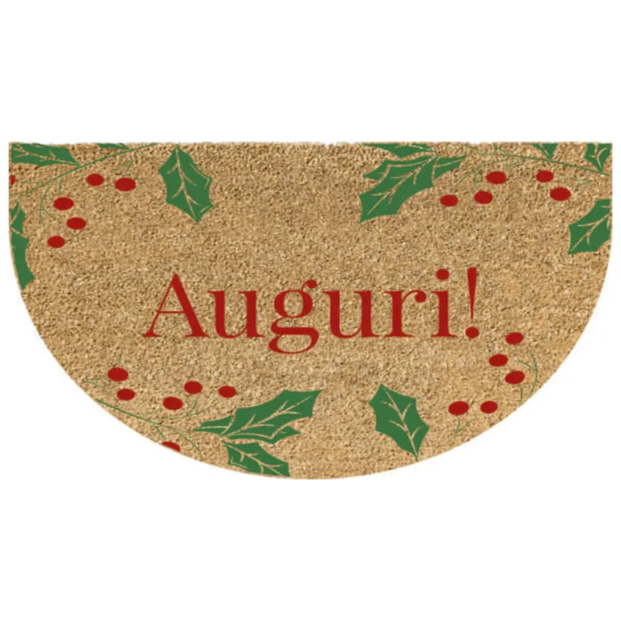 Zerbino Natalizio AUGURI per ingresso casa in fibra di cocco