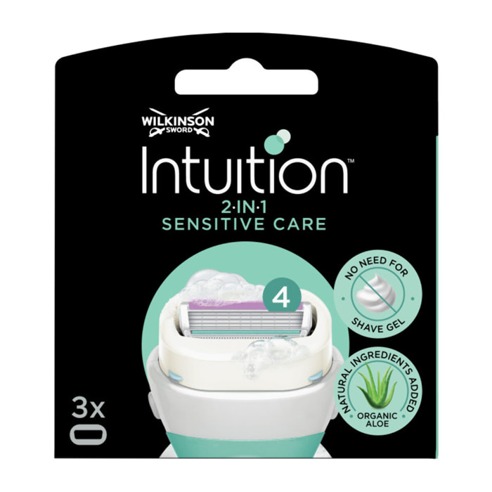 Pack de 2 - Wilkinson - Intuition 2in1 Sensitive Care - Lames de rasoir pour femme - Pack de 3