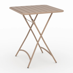 Table de jardin pliante en métal taupe 2 personnes - Yumi