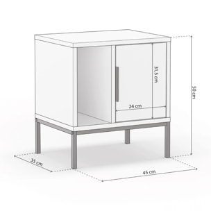 Mesita de noche Brik Blanco Negro