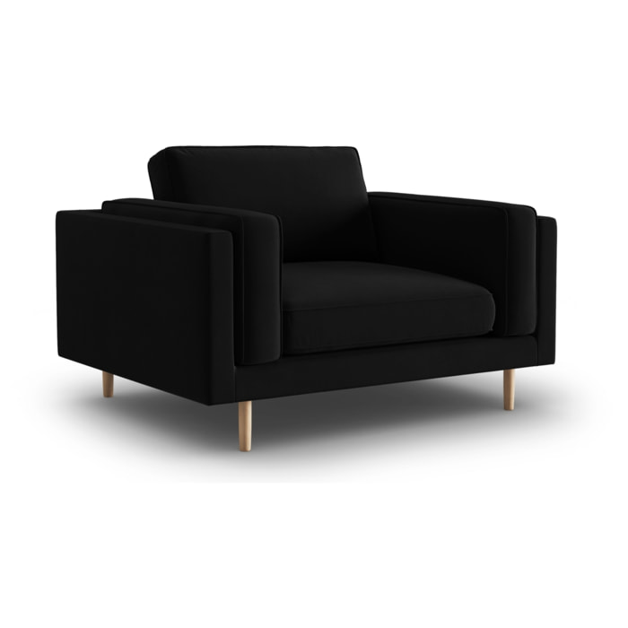 Fauteuil "Christian" en velours noir