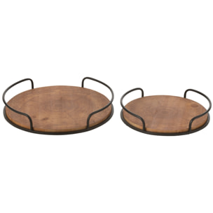 J-Line plateau - ijzer - zwart - set de 2