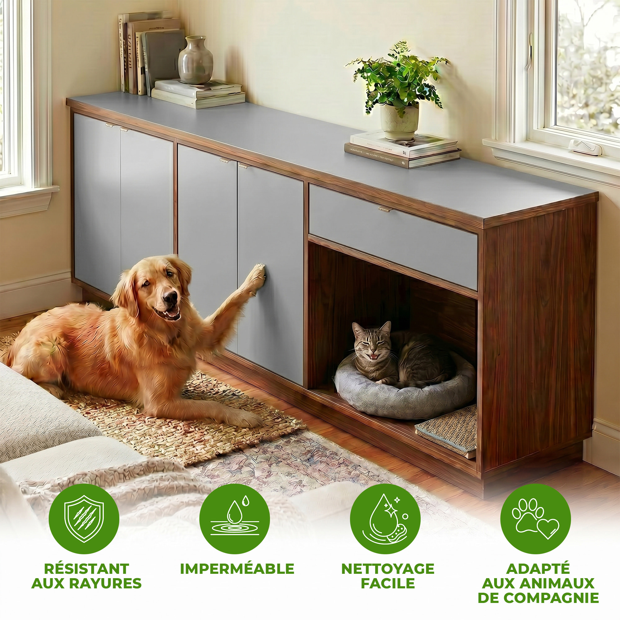 Rouleau adhésif décoratif Vinyle au Mètre - Gris clair - Sticker Lavable Imperméable Mur Cuisine Meubles