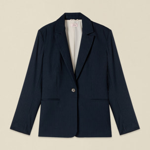 Oltre - Blazer monopetto gessato - Blu